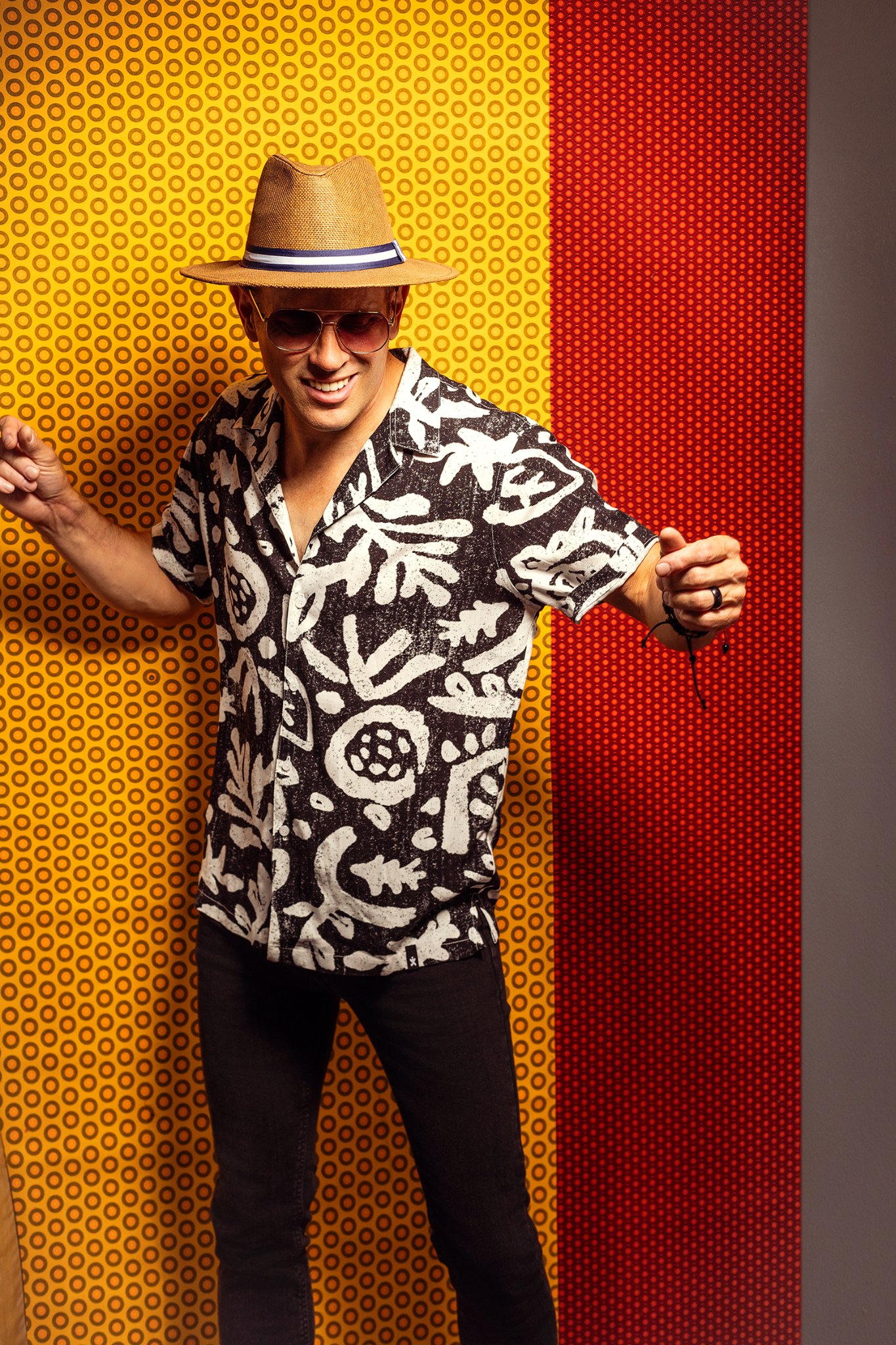Garth Taylor wearing a hat and sunglasses